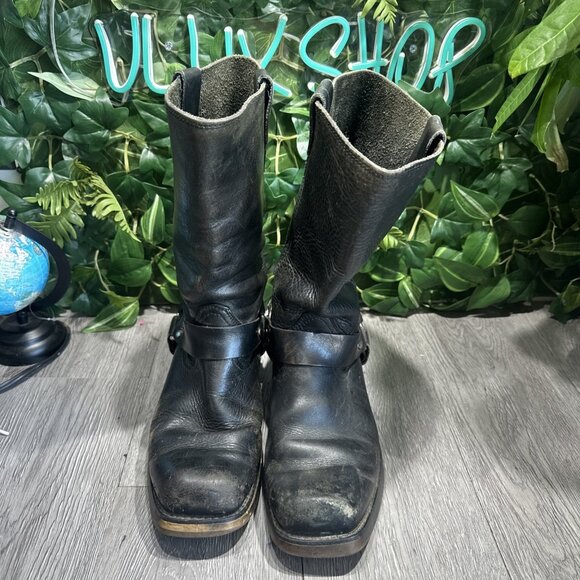 Square Toe Harness Boots Mens Motorcycle Brown Leather 70s Cats Paw Size 9.5 main image 10